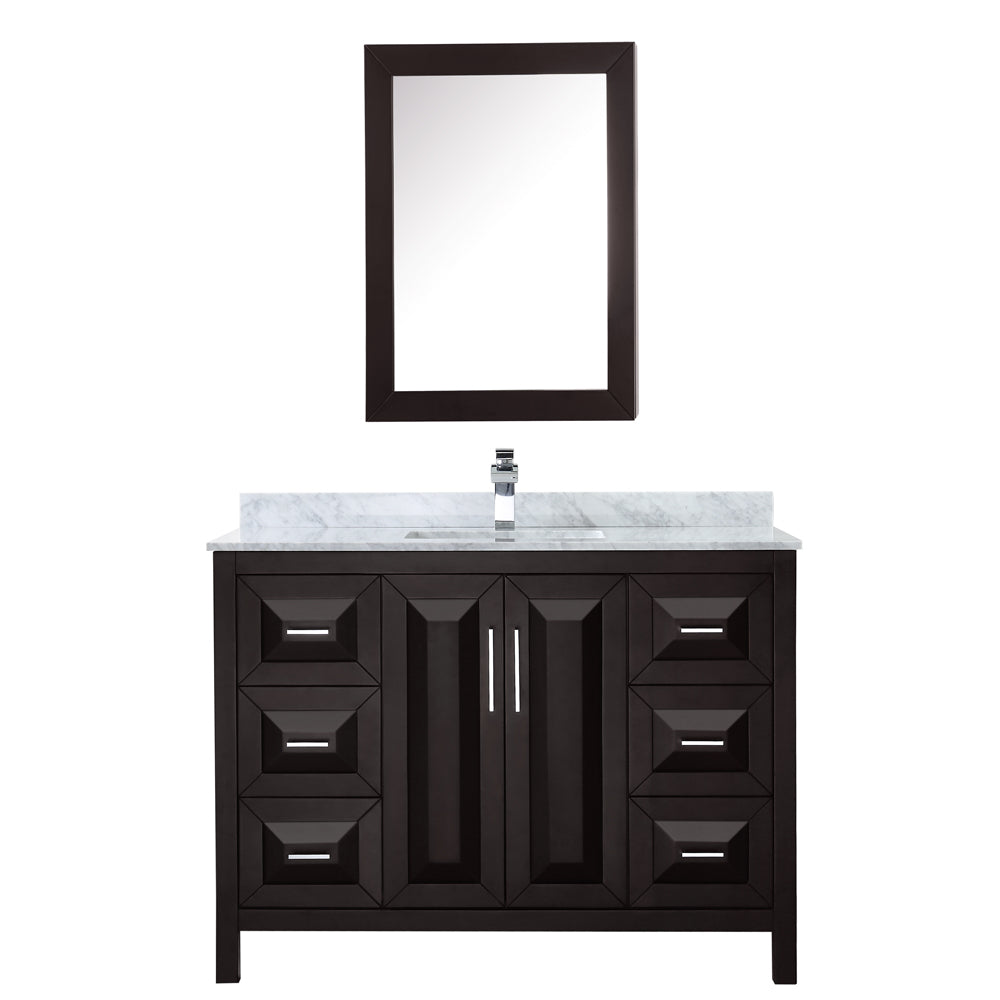 Daria 48" Single Vanity in Dark Espresso, Top, Square Sink, Medicine Cabinet