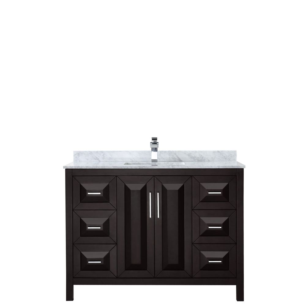 Daria 48" Single Vanity in Dark Espresso, Top, Square Sink, No Mirror