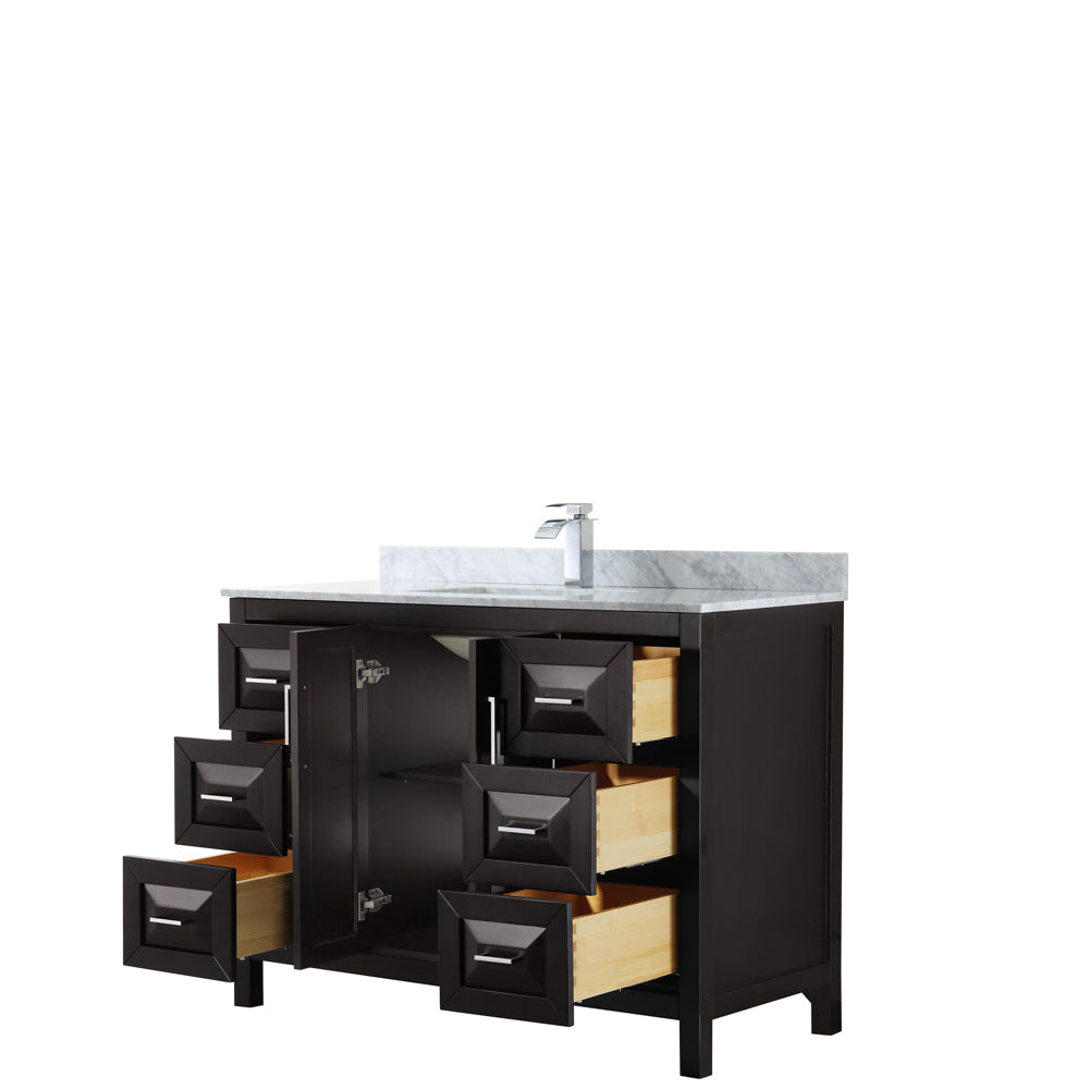 Daria 48" Single Vanity in Dark Espresso, Top, Square Sink, No Mirror