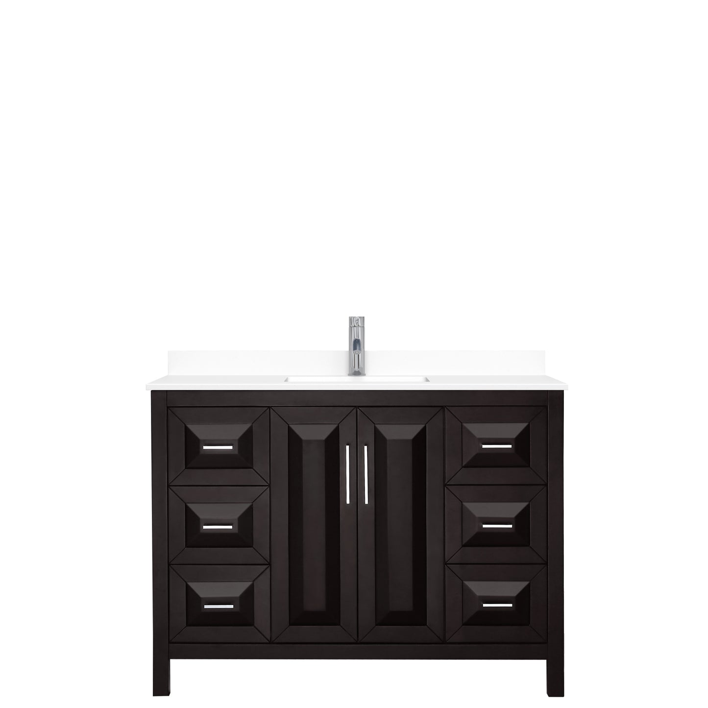 Daria 48" Single Vanity in Dark Espresso, White Cultured Marble Top, Sink