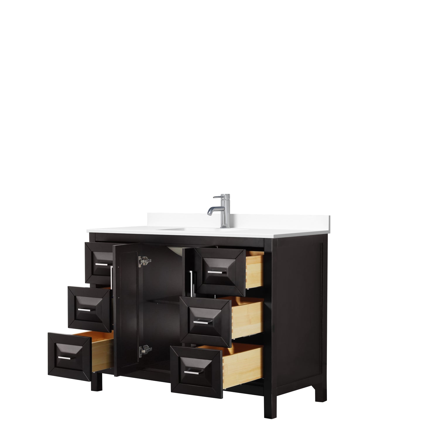 Daria 48" Single Vanity in Dark Espresso, White Cultured Marble Top, Sink
