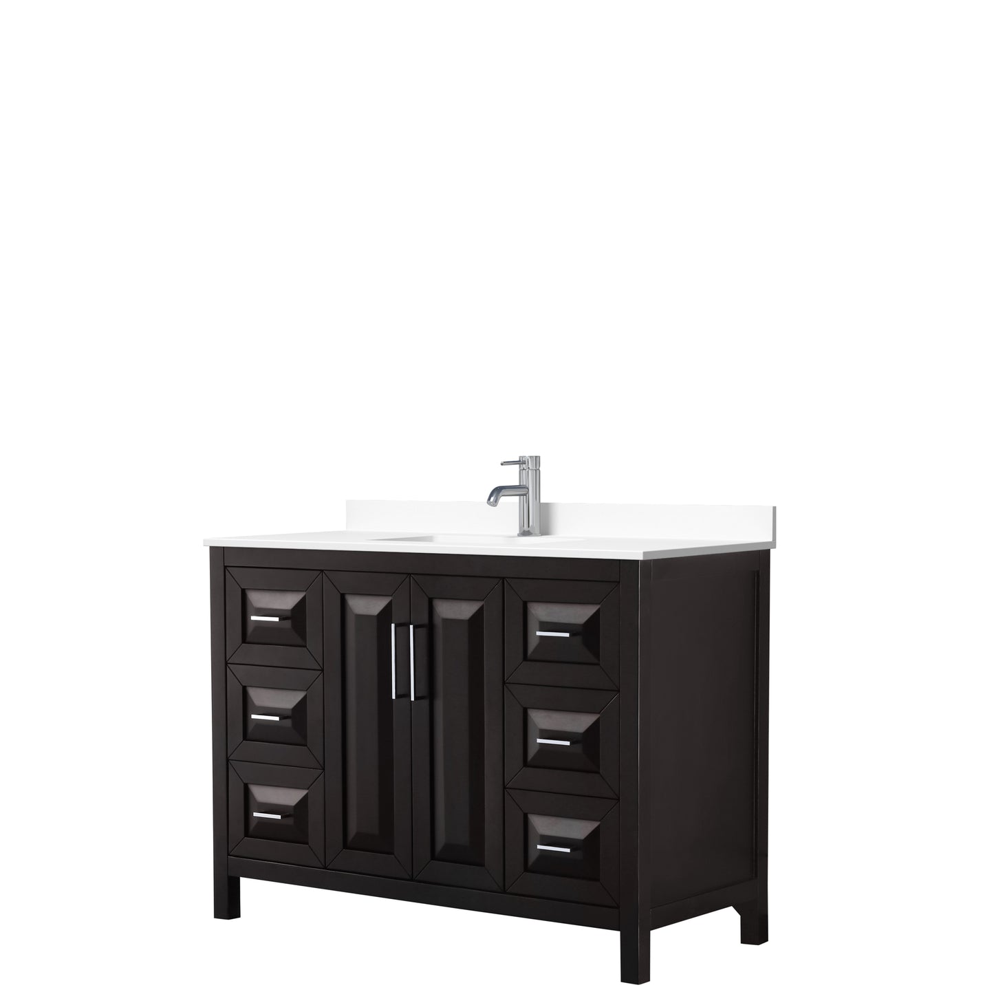 Daria 48" Single Vanity in Dark Espresso, White Cultured Marble Top, Sink