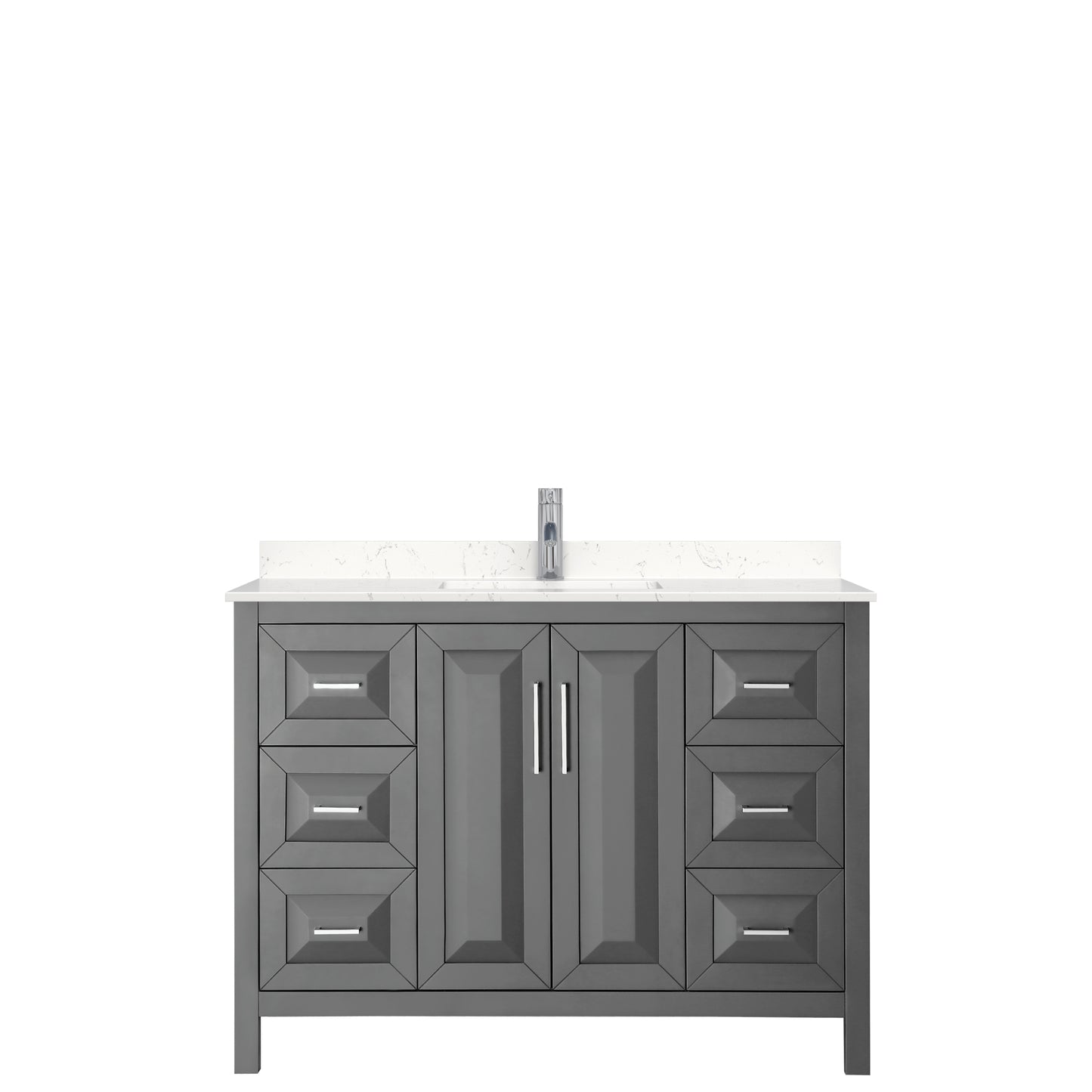 Daria 48" Single Vanity in Dark Gray, Carrara Cultured Marble Top, Sink