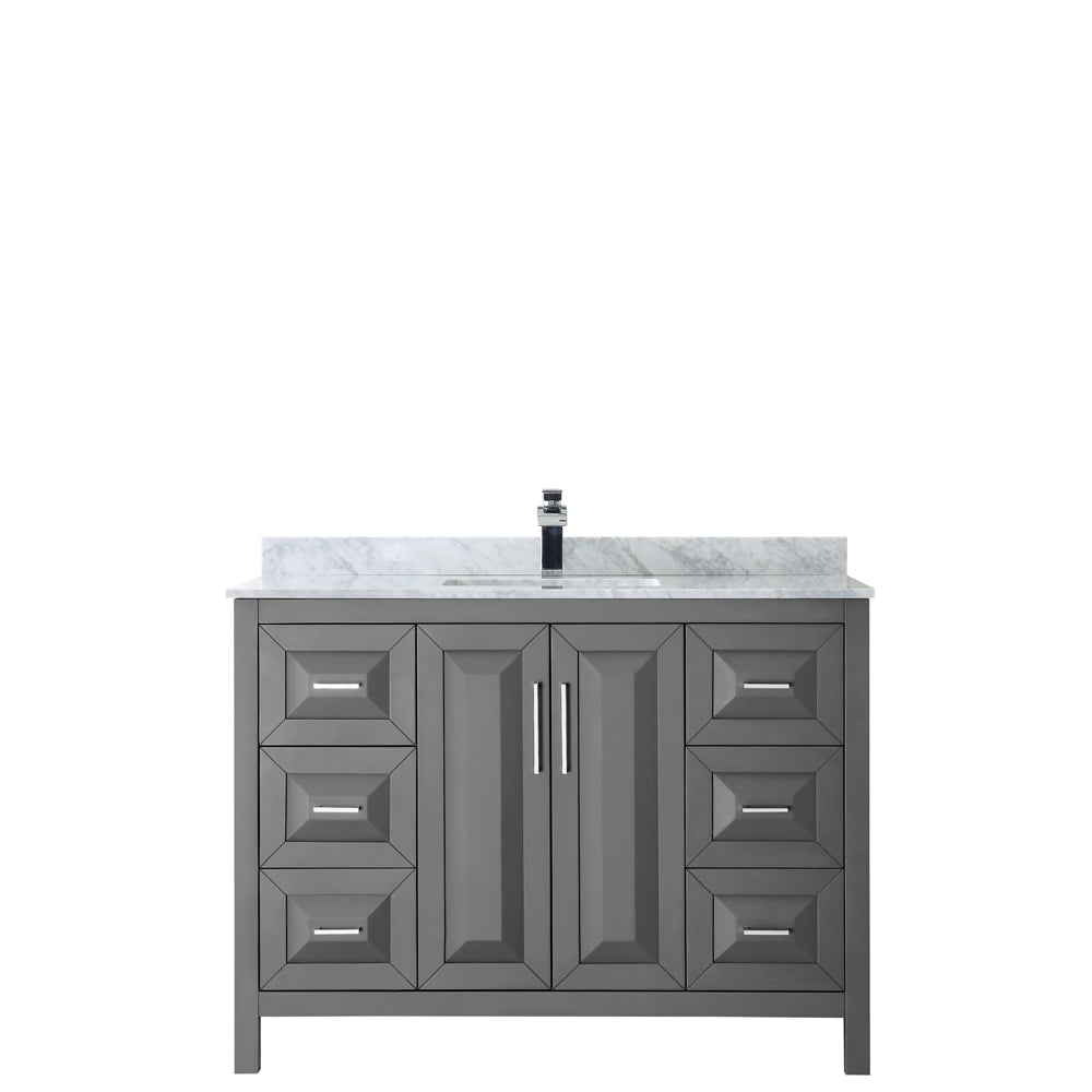 Daria 48" Single Vanity in Dark Gray, Top, Square Sink, No Mirror