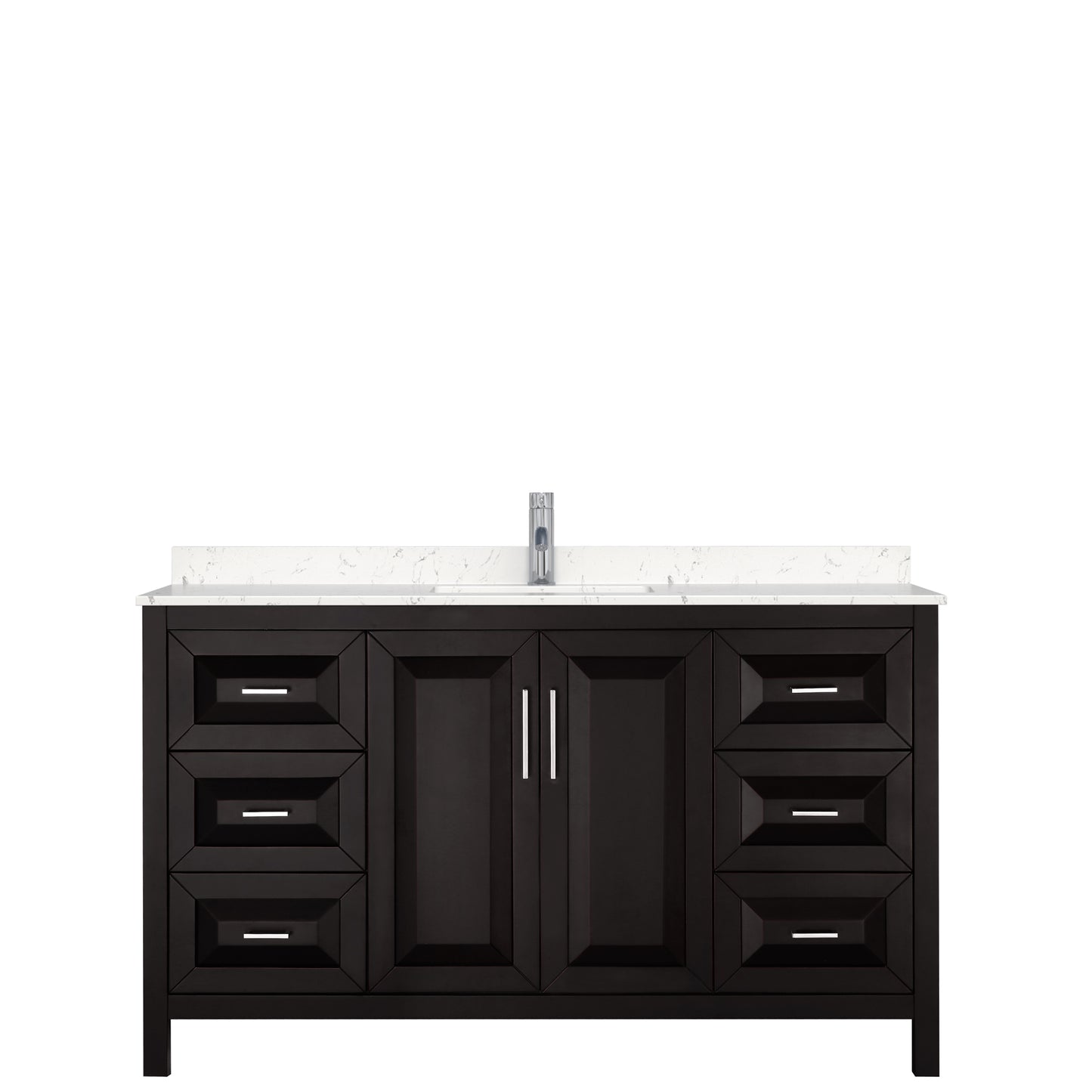 Daria 60" Single Vanity in Dark Espresso, Carrara Cultured Marble Top, Sink