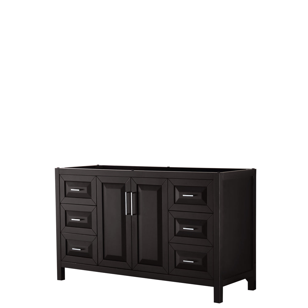 Daria 60" Single Vanity in Dark Espresso, No Top, No Sink, No Mirror