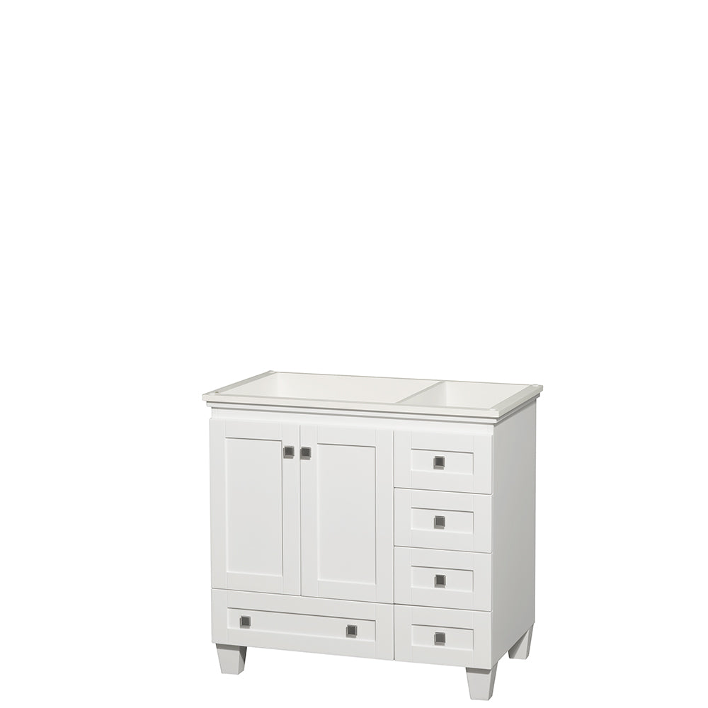 Acclaim 36" Single Vanity in White, No Top, No Sink, No Mirror