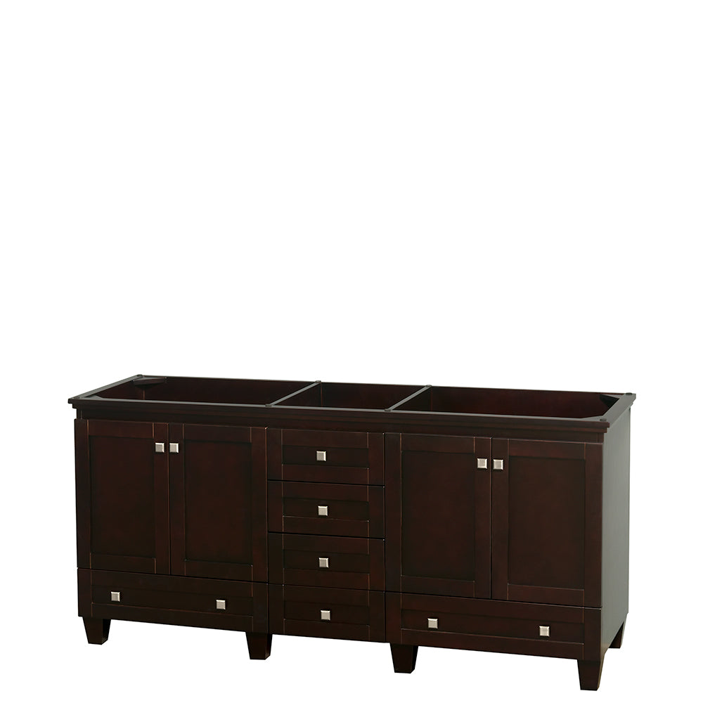 Acclaim 72" Double Vanity in Espresso, No Top, No Sinks, No Mirrors