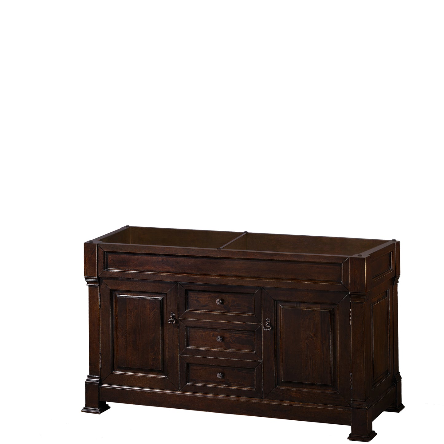 Andover 60" Double Vanity in Dark Cherry, No Top, No Sink, No Mirror