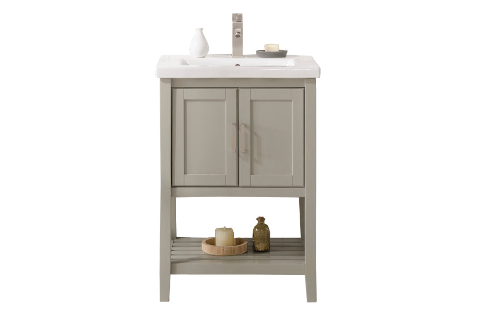 Legion Furniture 24" White Gray Sink Vanity