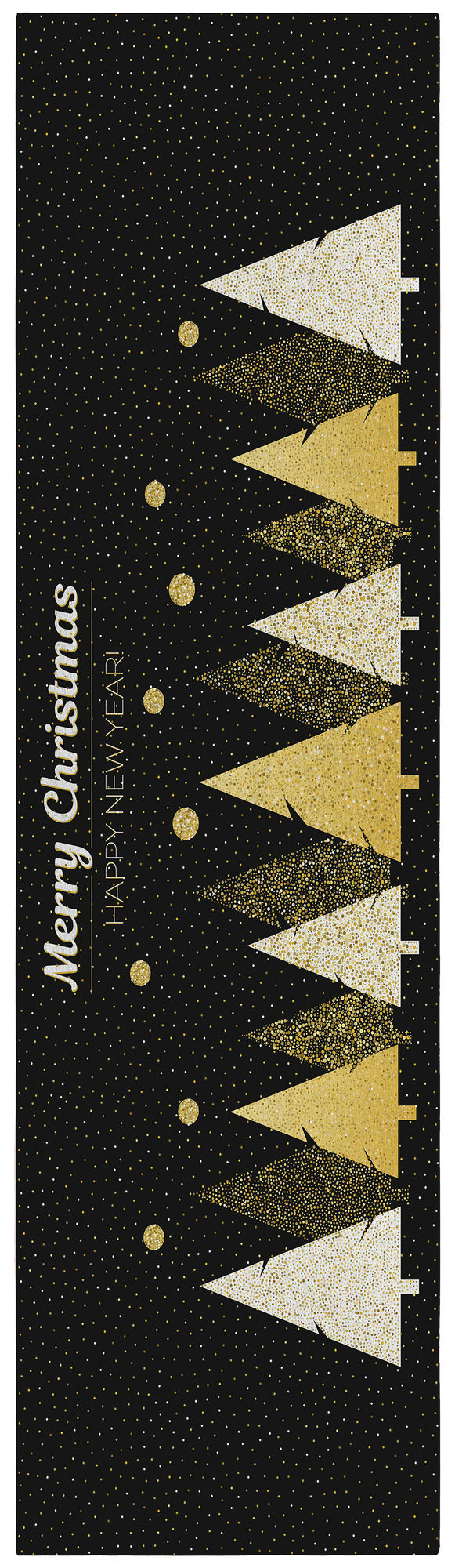 Indoor/Outdoor Wonderland WN11 Black Washable 2'3" x 7'6" Runner Rug