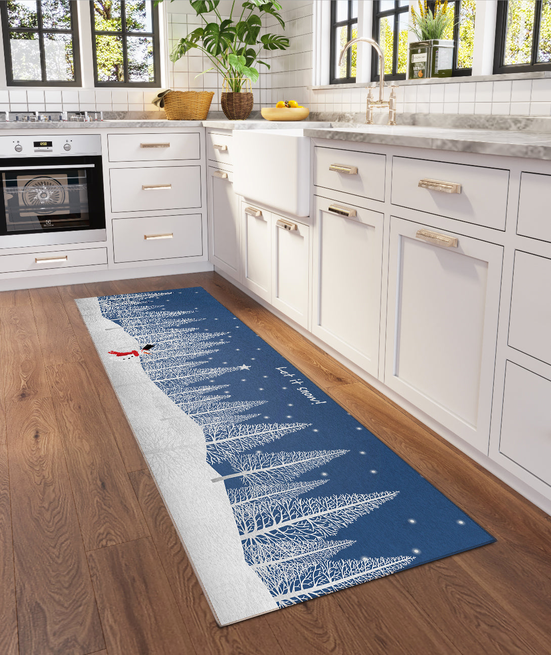 Indoor/Outdoor Wonderland WN12 Navy Washable 2'3" x 7'6" Runner Rug
