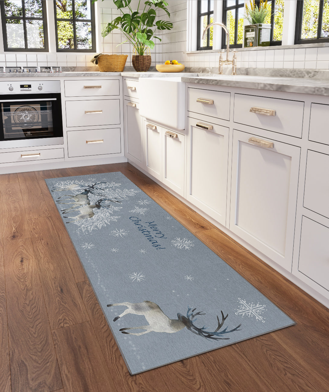 Indoor/Outdoor Wonderland WN2 Grey Washable 2'3" x 7'6" Runner Rug