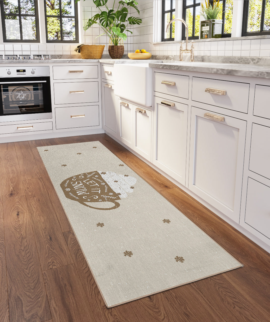 Indoor/Outdoor Wonderland WN7 Beige Washable 2'3" x 7'6" Runner Rug