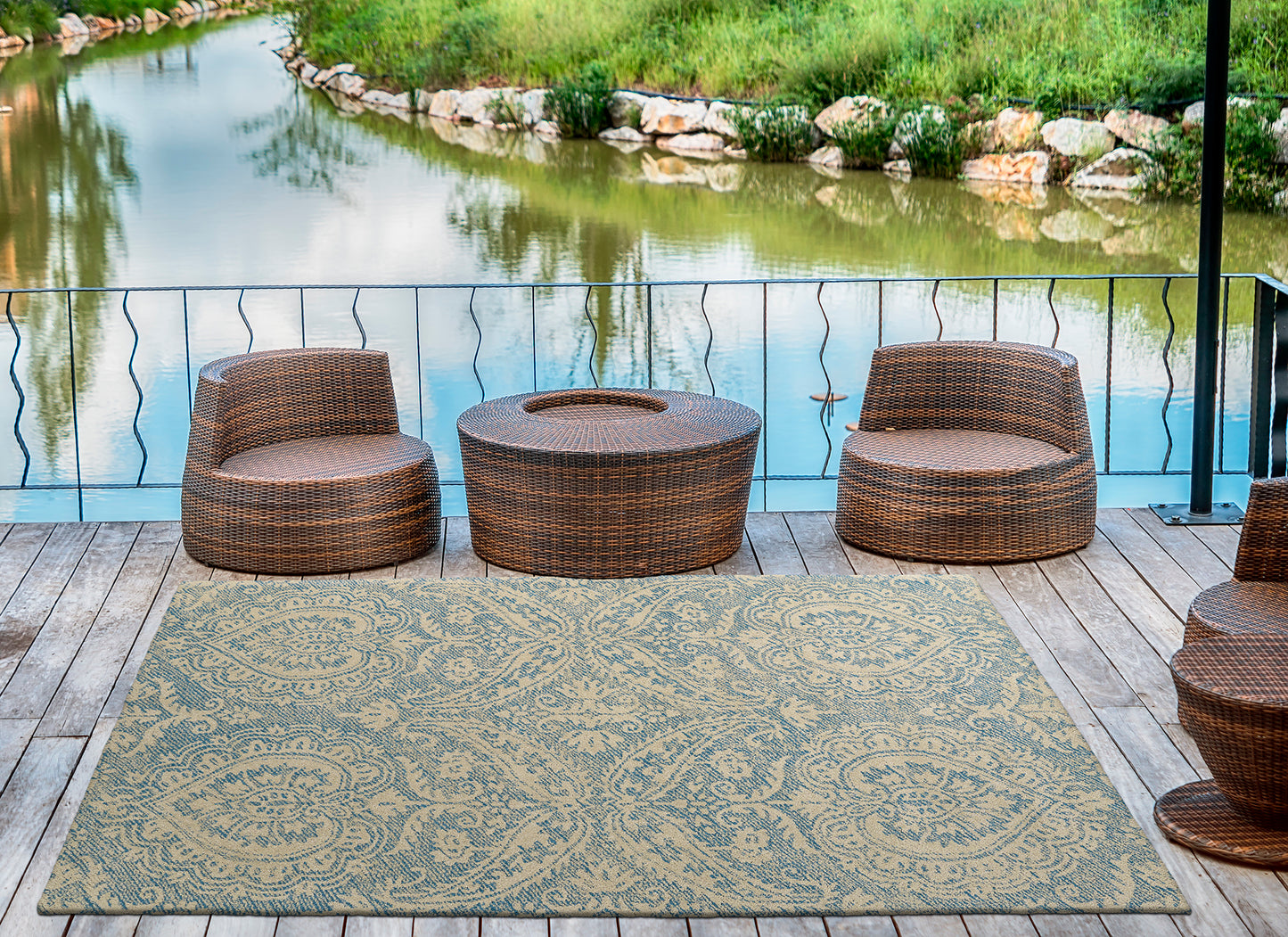 Kaleen Weathered Collection Linen Glacier Area Rug 5' x 7'6"