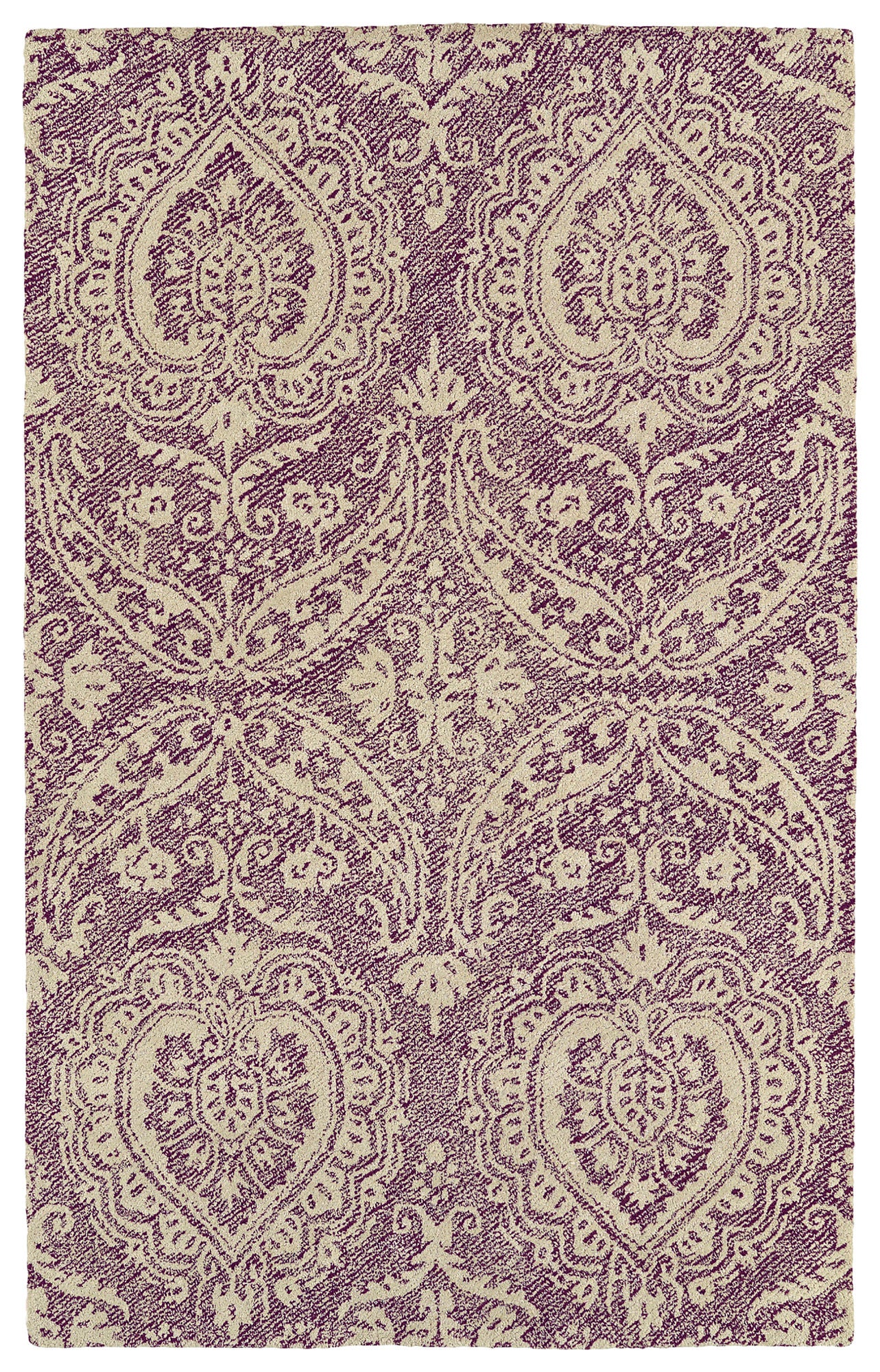 Kaleen Weathered Collection Light Purple Throw Rug 2' x 3'