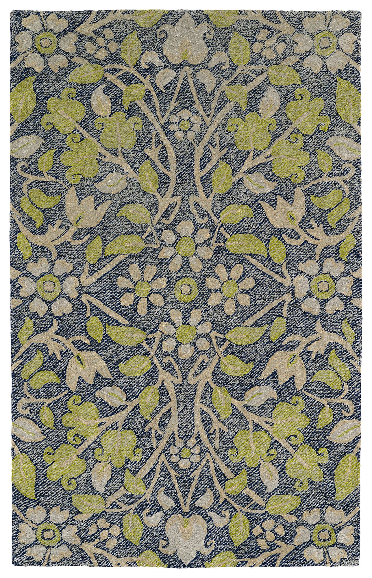 Kaleen Weathered Collection Dark Navy Throw Rug 2' x 3'