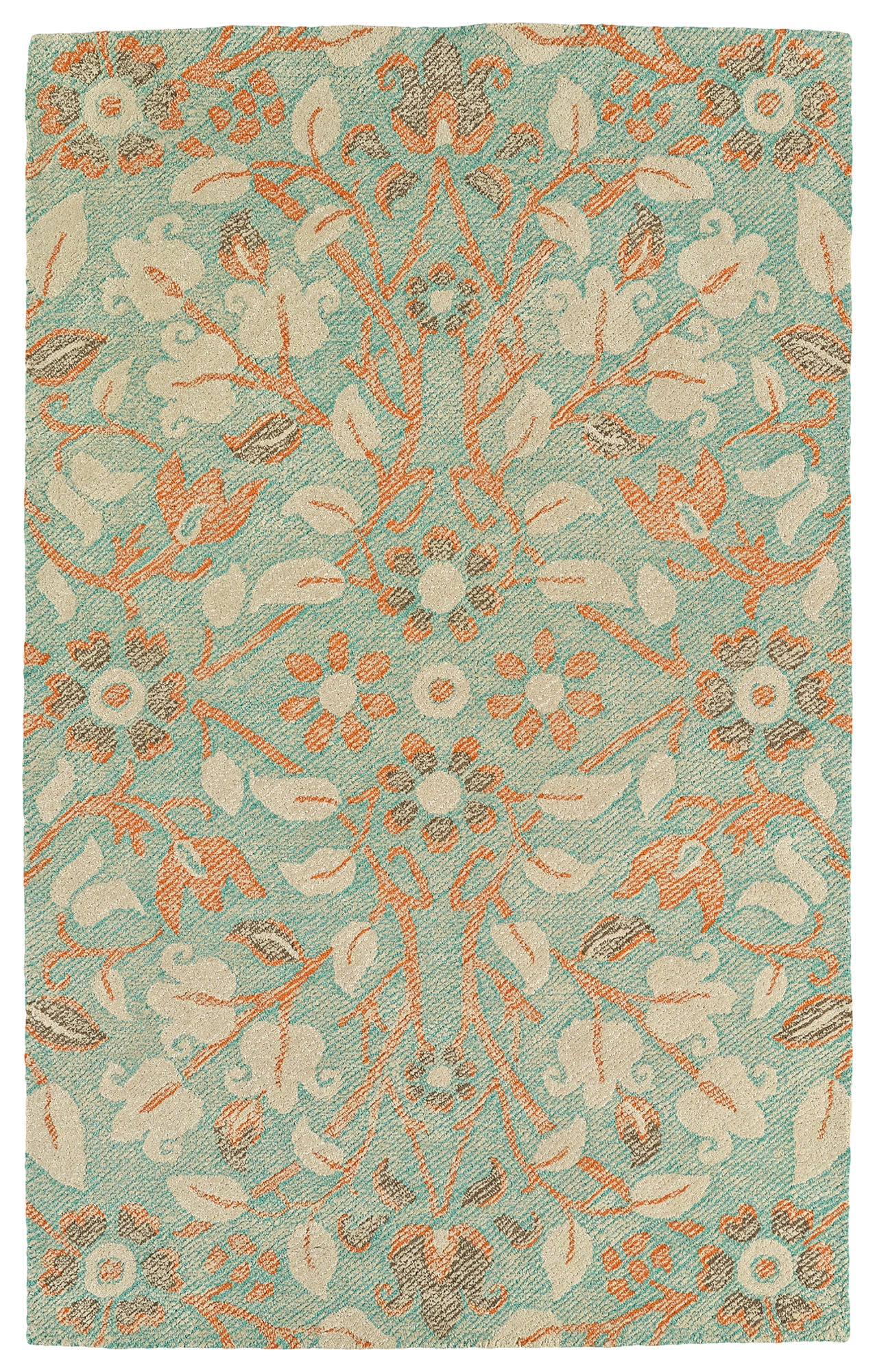 Kaleen Weathered Collection Bright Turquoise Area Rug 5' x 7'6"