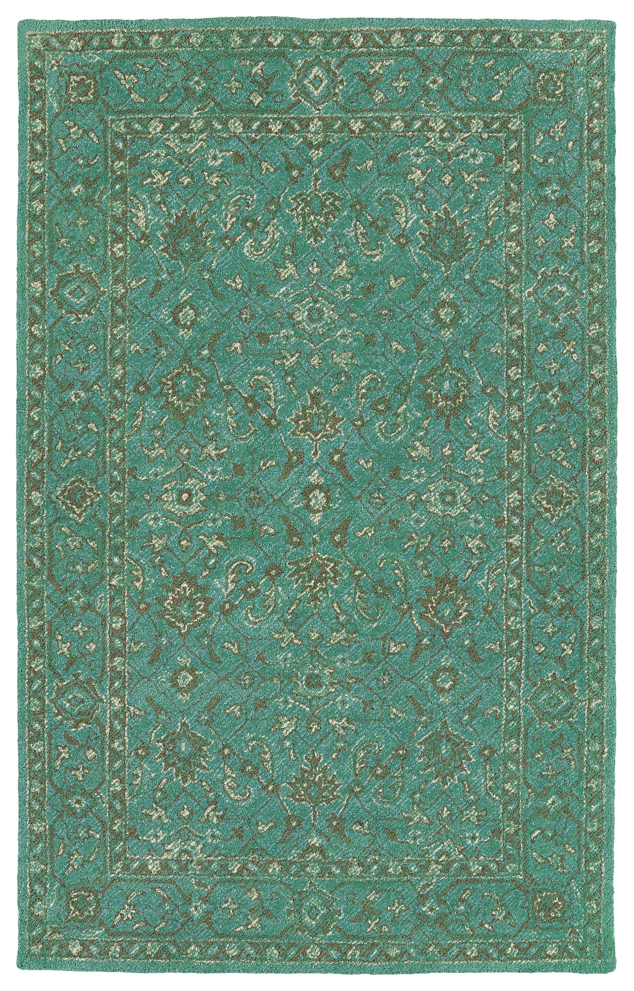 Kaleen Weathered Collection Dark Turquoise Area Rug 8' x 10'