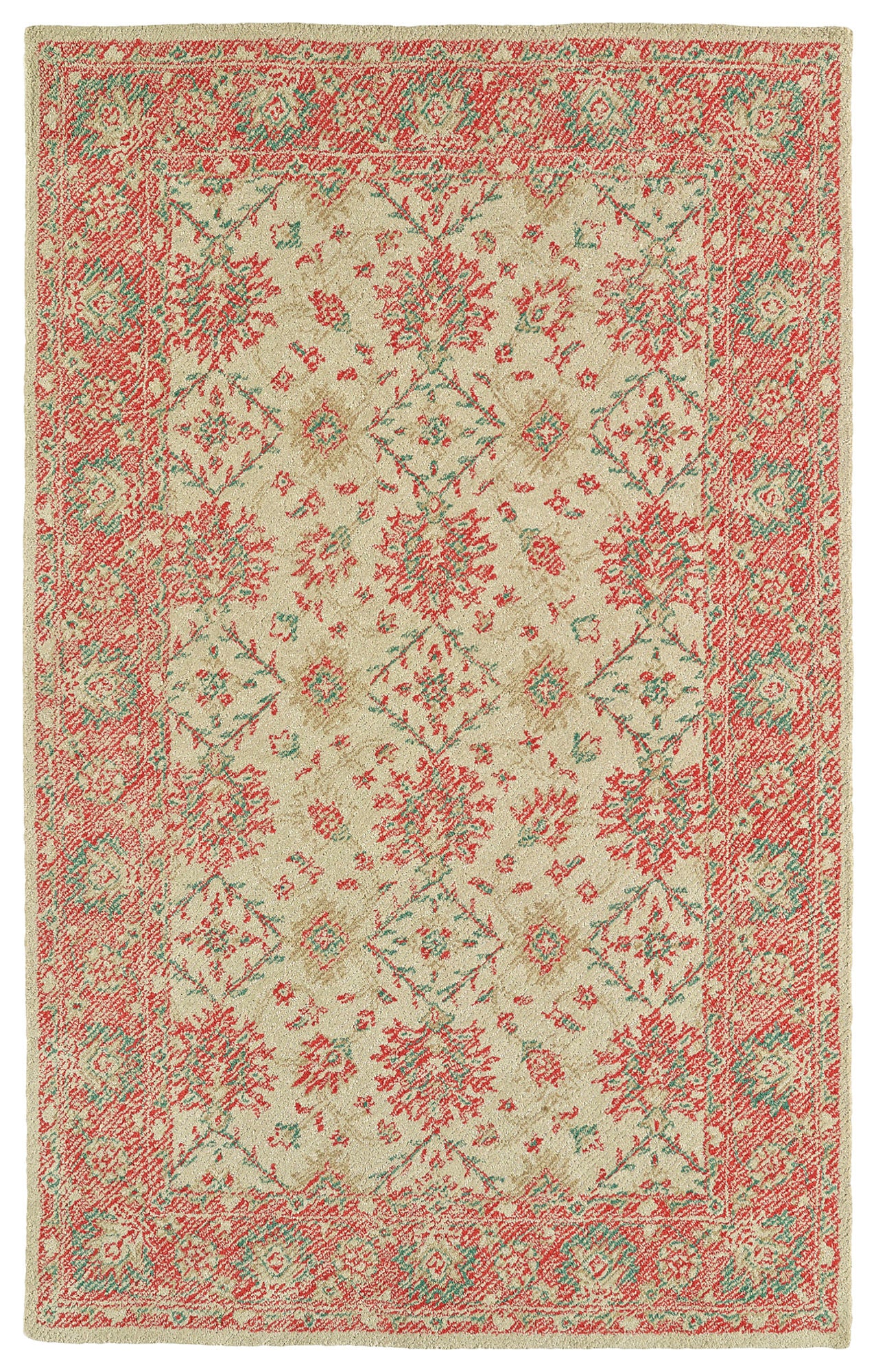 Kaleen Weathered Collection Light Watermelon Area Rug 9' x 12'