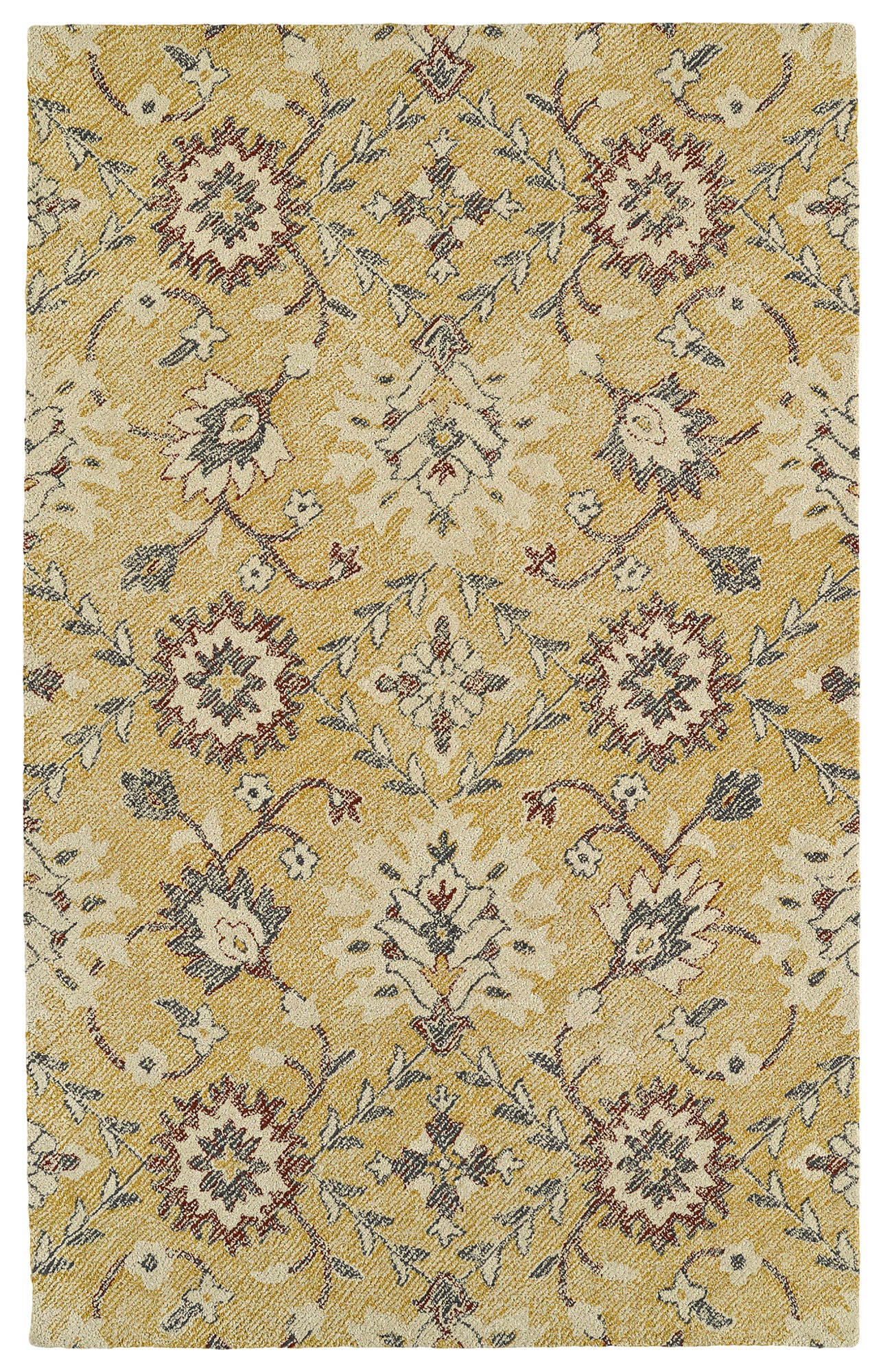 Kaleen Weathered Collection Light Gold Area Rug 4' x 6'