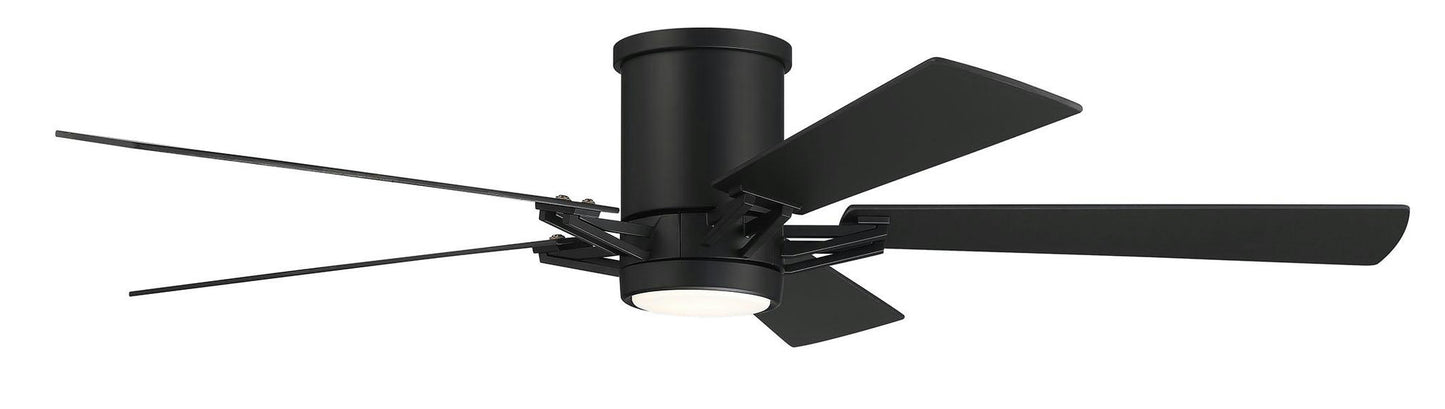52" Wyatt, black Finish, black/Greywood Blade finishes, Light kit inlcuded