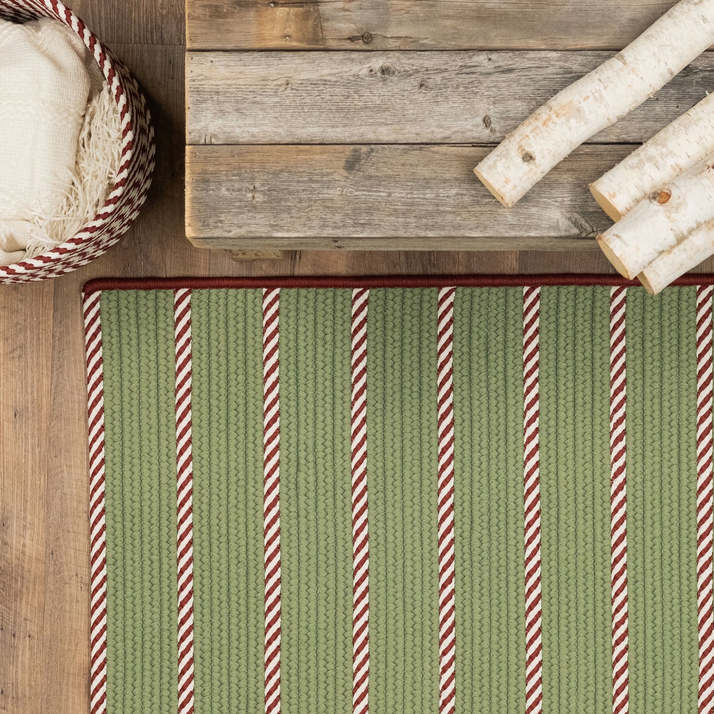 Naughty Elf Stripe Christmas Rug - Green 34" x 58"