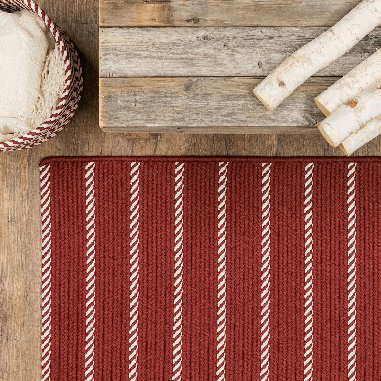 Naughty Elf Stripe Christmas Rug - Red 42" x 66"