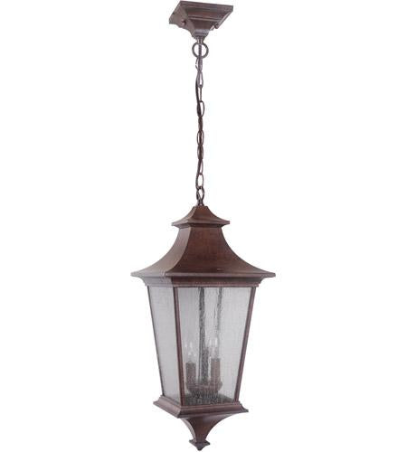 Argent II 3 Light Pendant in Aged Bronze with Clear Seeded Glass