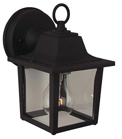 Coach Lights 1 Light Small Wall Mount in Matte Black with Clear Glass