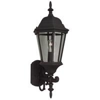 Straight Glass 1 Light Medium Wall Mount Black w/ Clear Beveled Glass, Z250-TB
