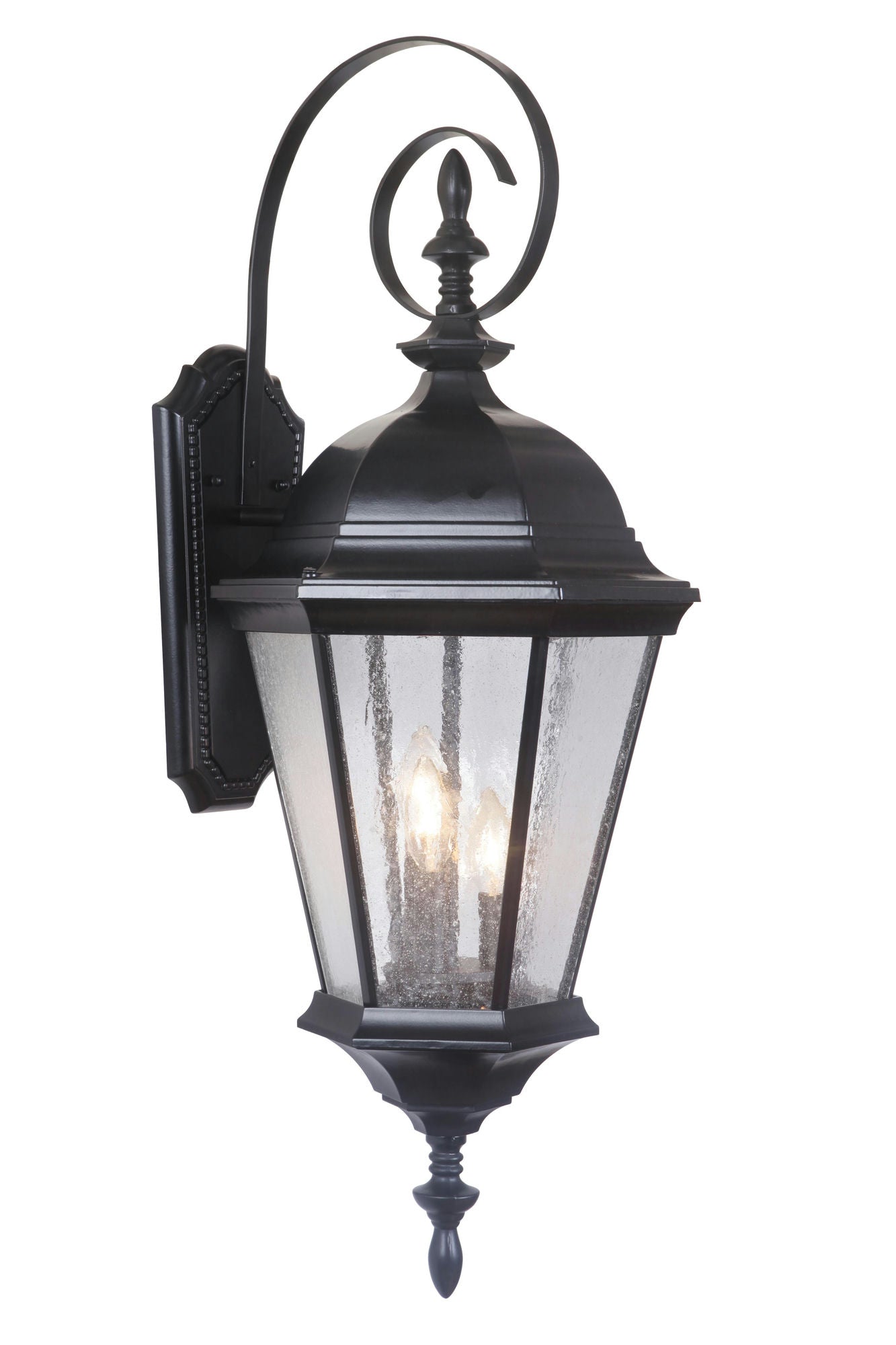 Chadwick 3 Light Large Wall Mount in Midnight with Clear Seeded Glass