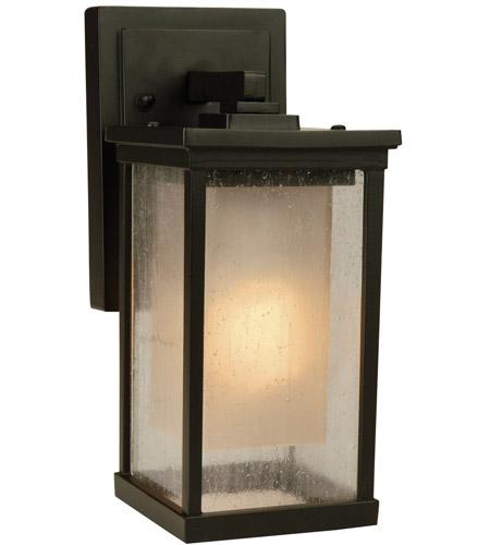 Riviera 1 Light S Wall Mount Oiled Bronze w/ Clear Seeded & Frosted Amber Glass