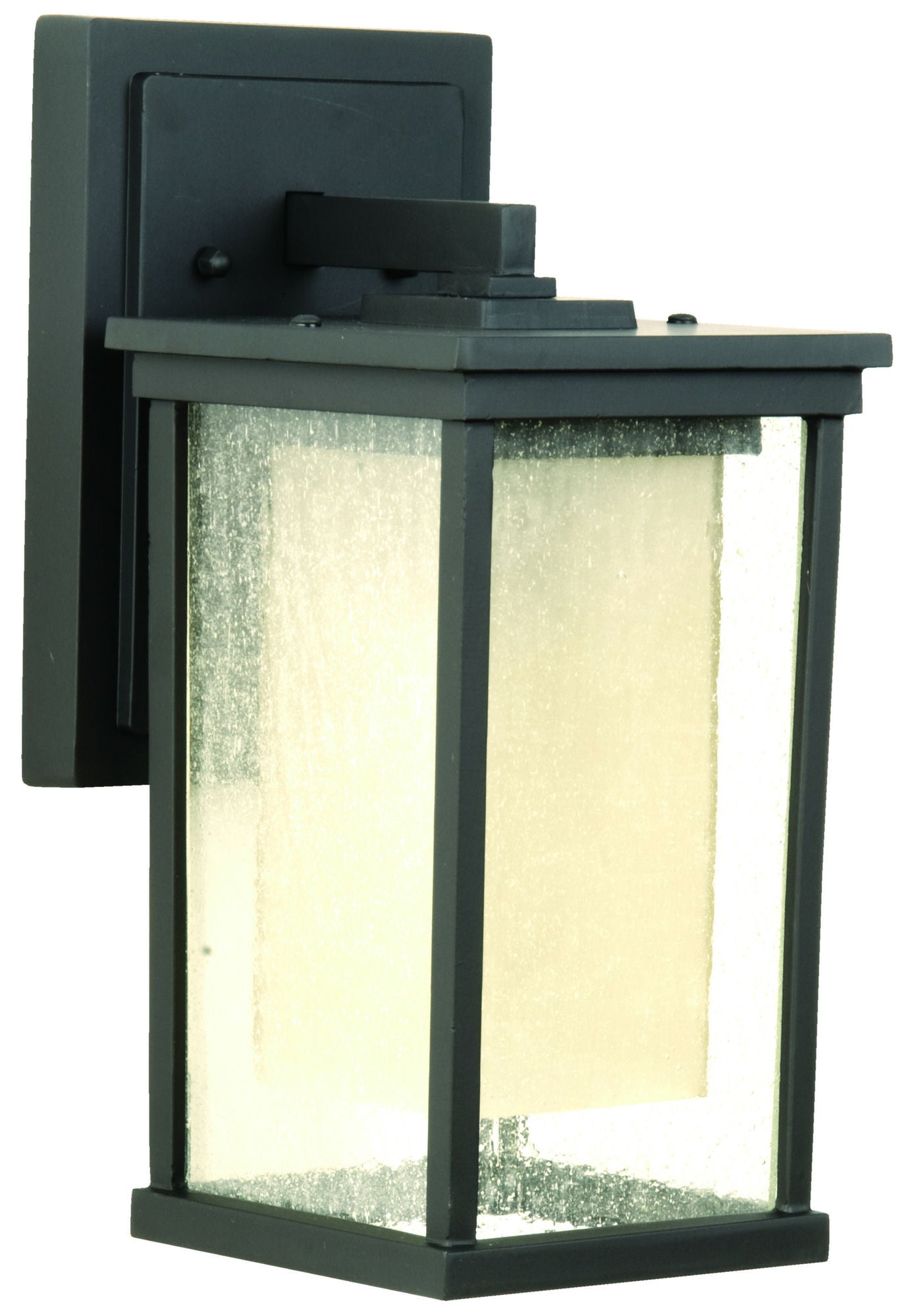 Riviera 1 Light M Wall Mount Oiled Bronze w/ Clear Seeded &Frosted Amber Glass