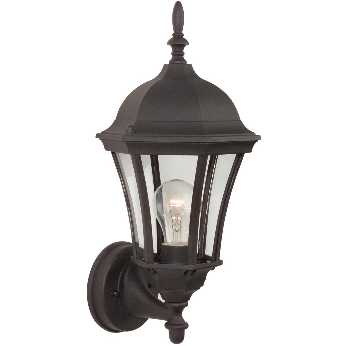 Curved Glass 1 Light Medium Wall Mount in Matte Black with Clear Glass