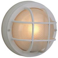 Bulkhead 1 Light S Flushmount Matte White w/ Frosted Halophane Glass, Z394-TW
