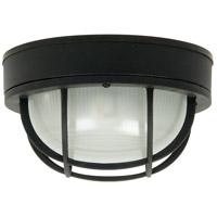 Bulkhead 1 Light L Flushmount Matte Black w/ Frosted Halophane Glass, Z395-TB