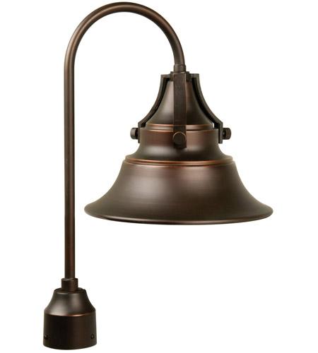 Union 1 Light Post Mount in Oiled Bronze Gilded with Metal Shade