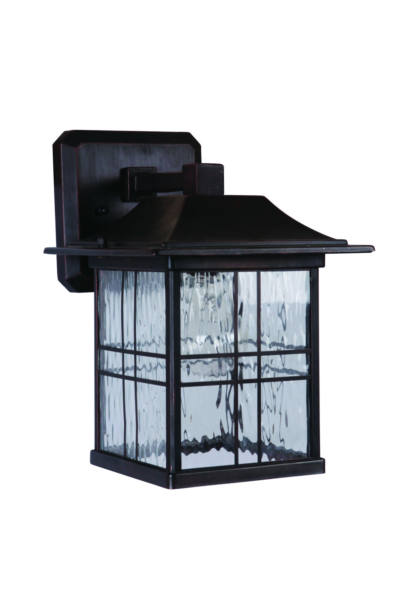 Dorset 1 Light Small Wall Mount in Aged Bronze Brushed with Water Glass