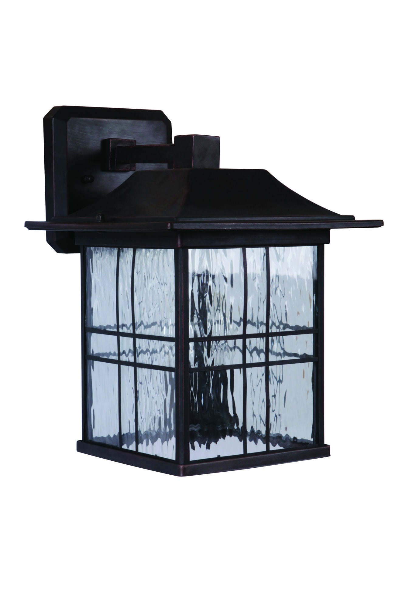 Dorset 2 Light Medium Wall Mount in Aged Bronze Brushed with Water Glass