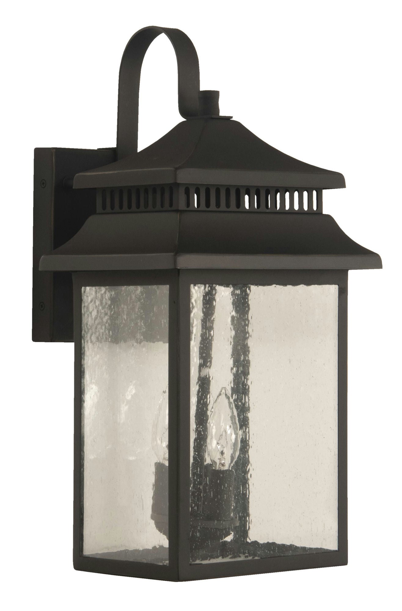 Crossbend Large 2 Light Outdoor Lantern in Dark Bronze Gilded