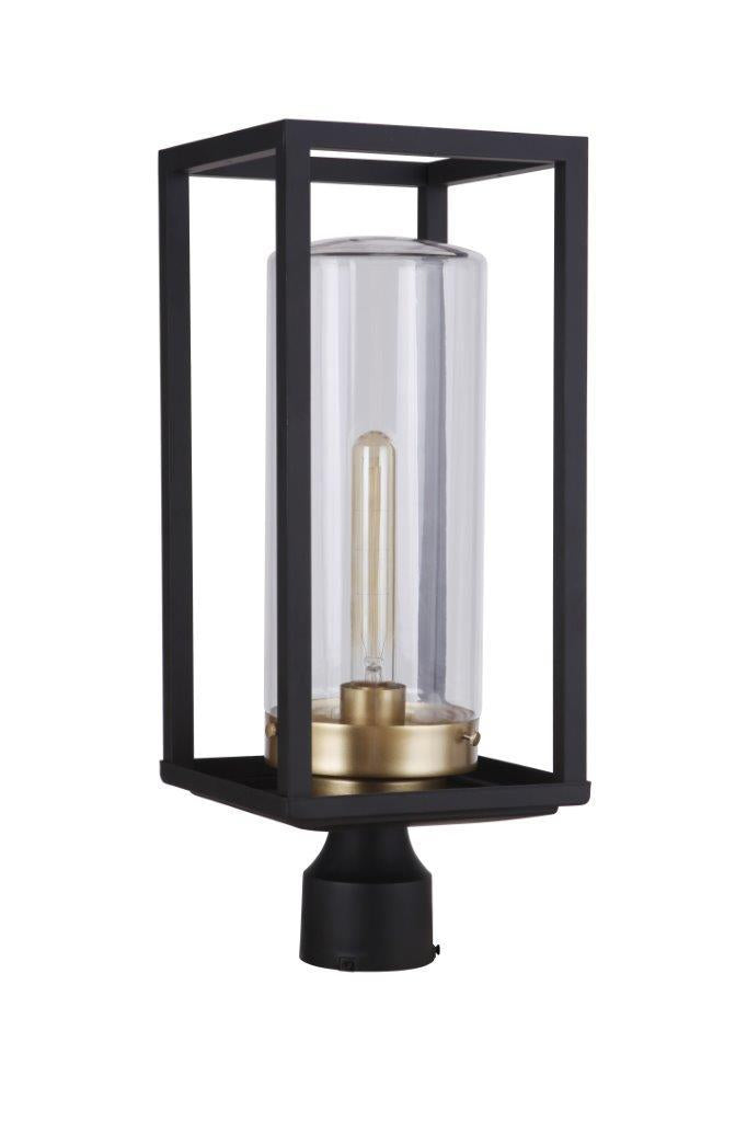 Neo Outdoor Post 1 Light Midnight / Satin Brass
