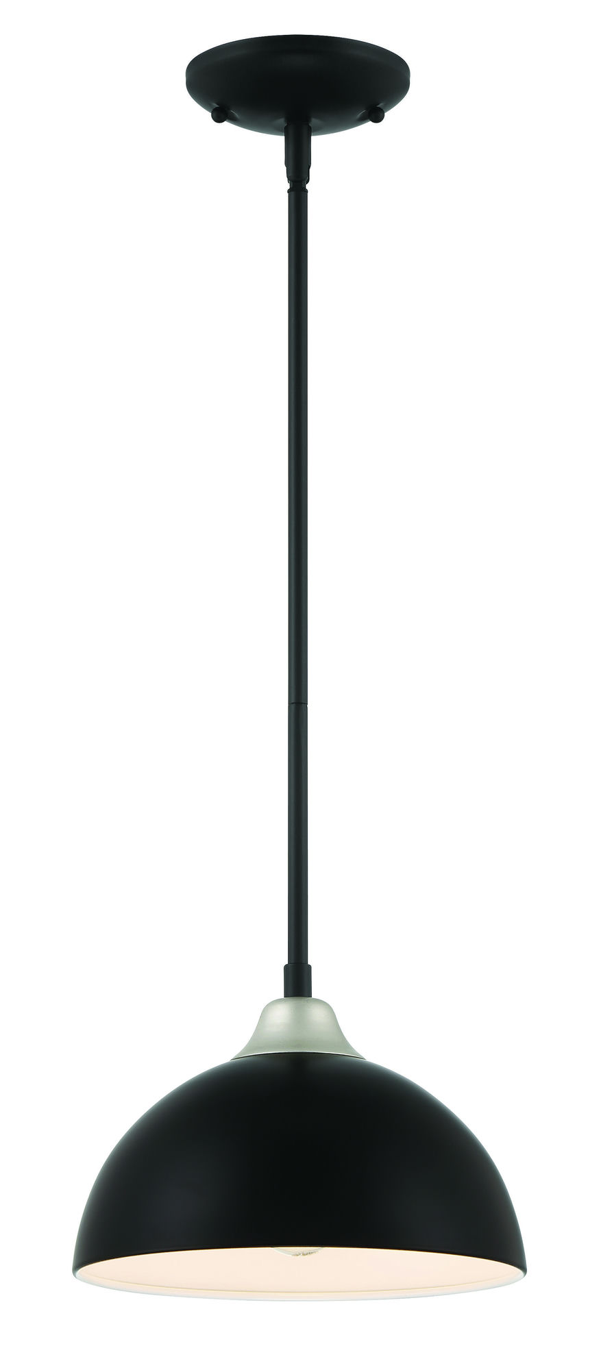 Kahn 1 Light M Outdoor Pendant, Midnight/Satin Aluminum, Damp