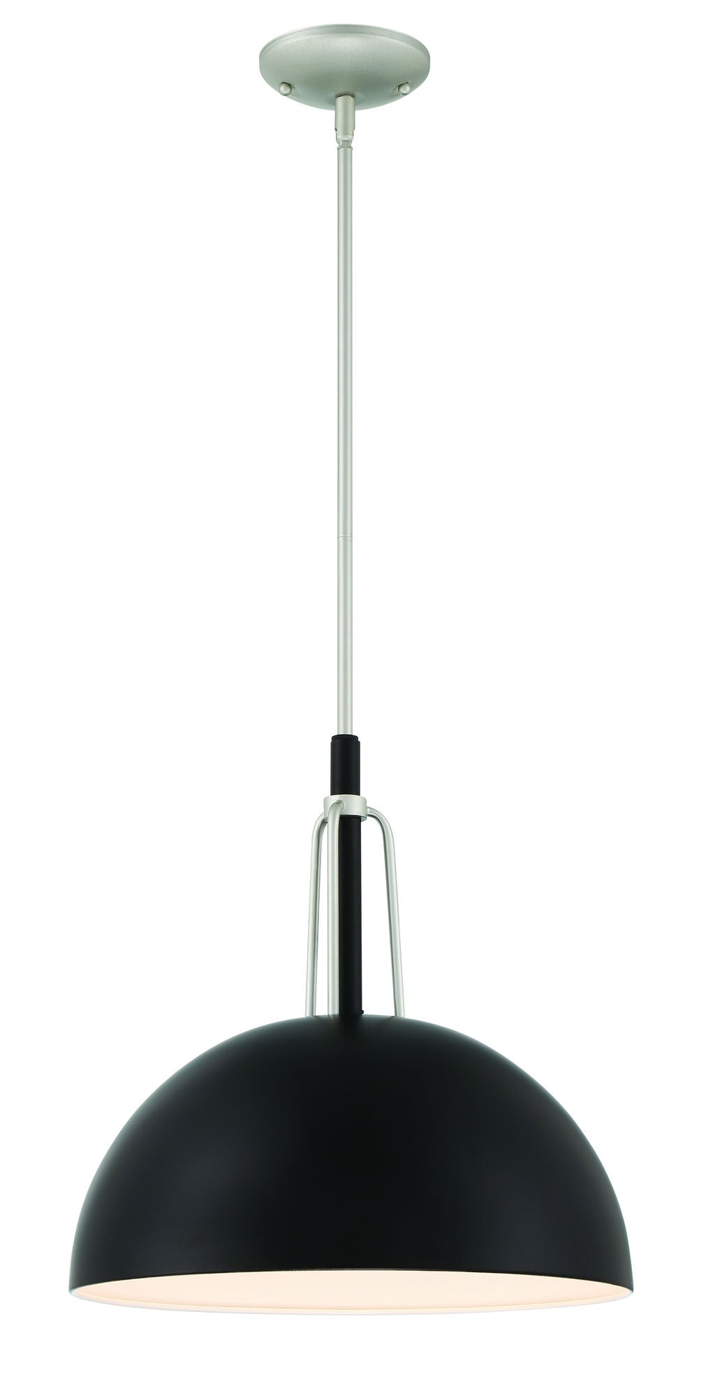 Kahn 1 Light L Outdoor Pendant, Midnight/Satin Aluminum, Damp