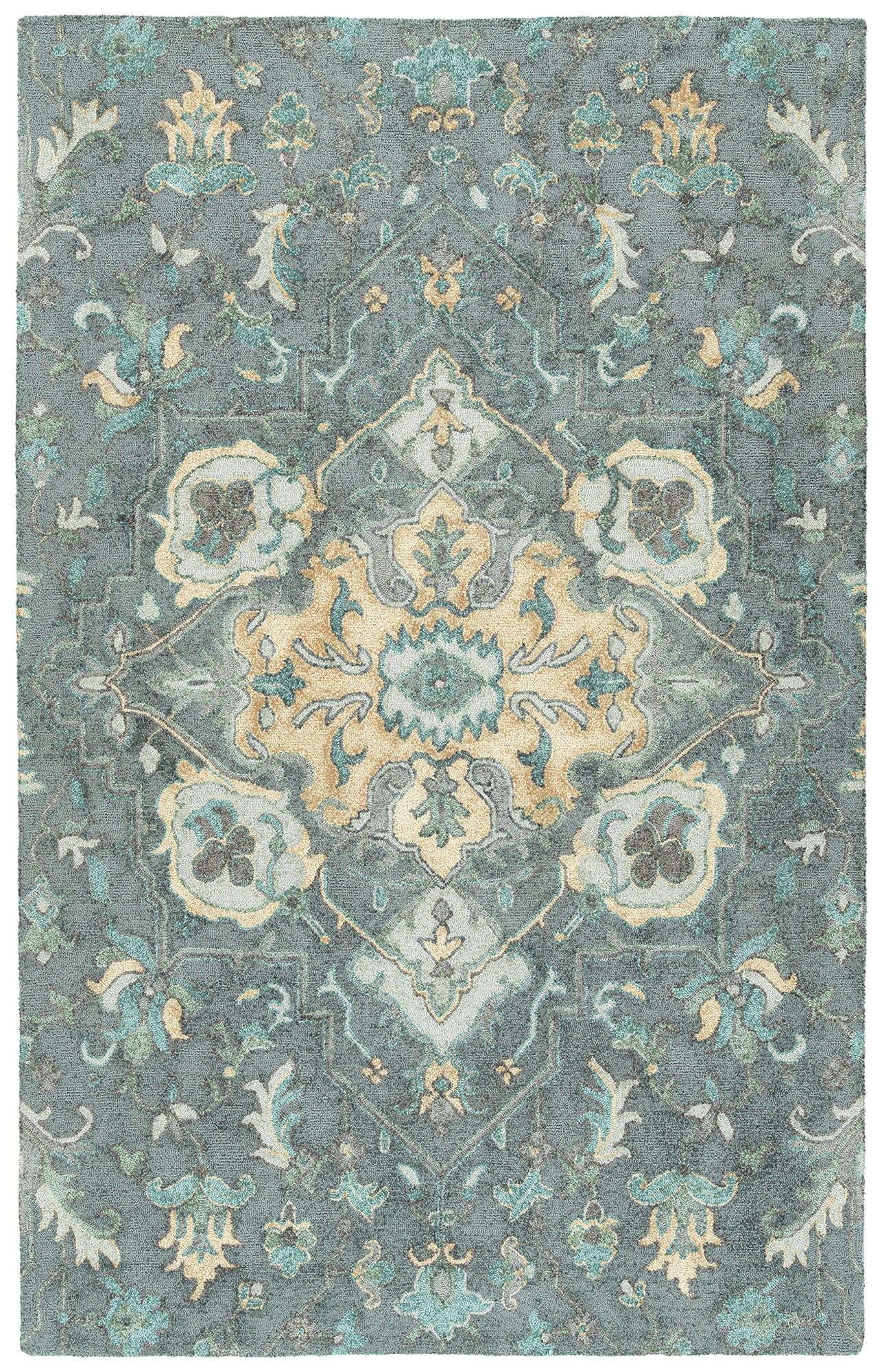 Kaleen Zocalo Collection Dark Graphite Throw Rug 3' x 5'