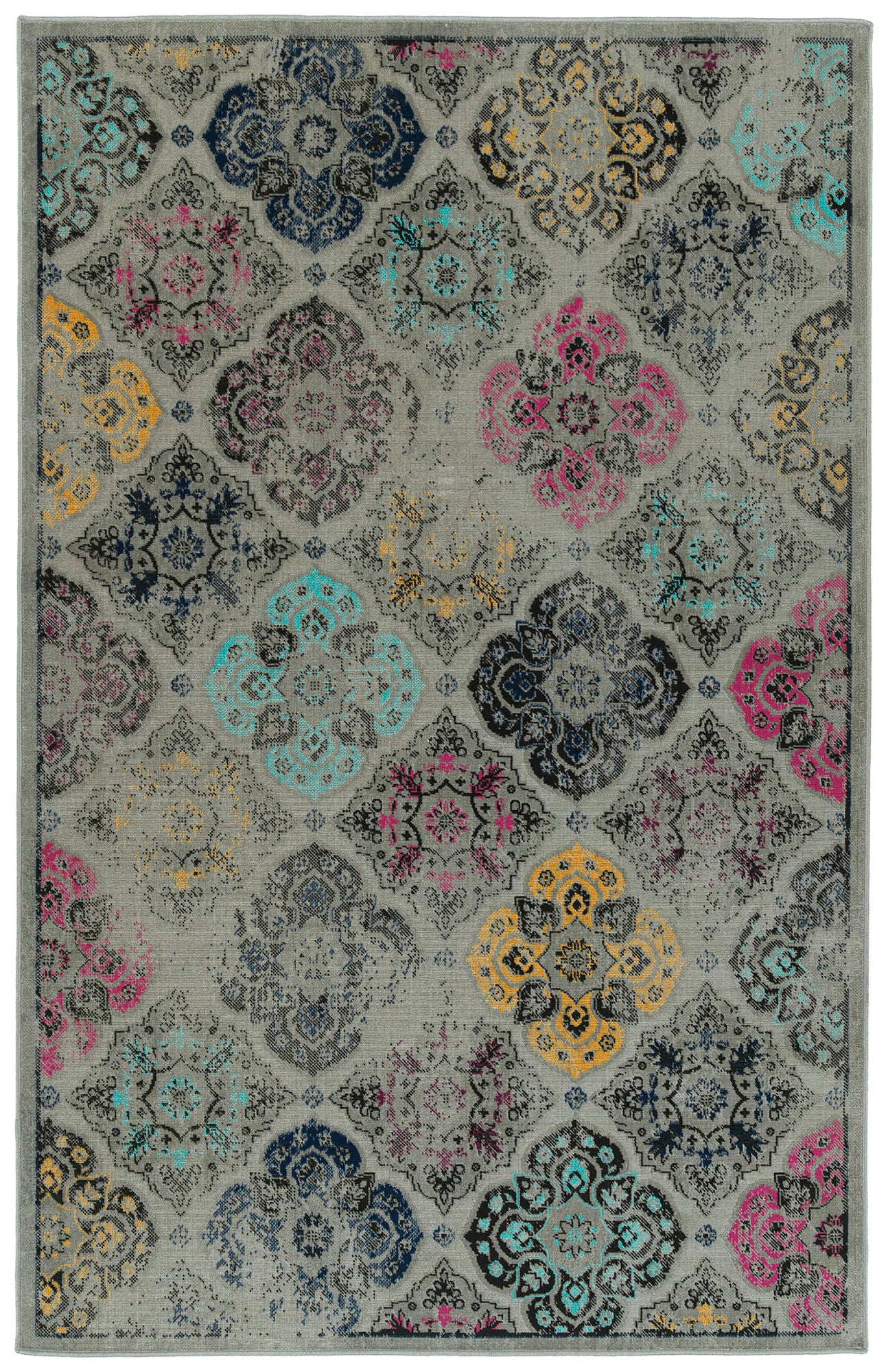 Kaleen Zuma Beach Collection Bright Grey Area Rug 7'10" x 10'