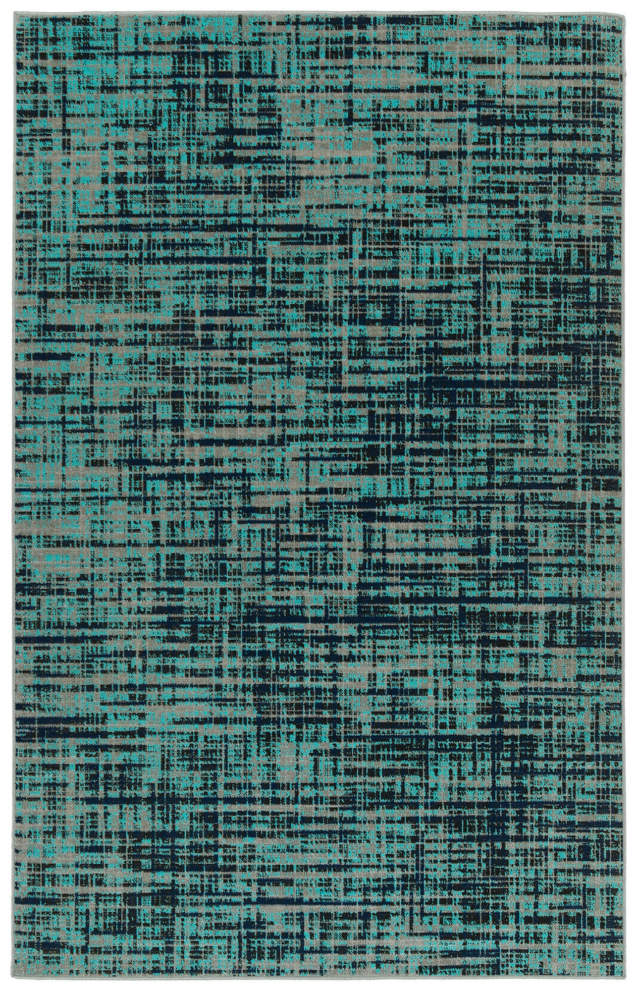 Kaleen Zuma Beach Collection Turquoise Gray Runner 2'2" x 7'6"
