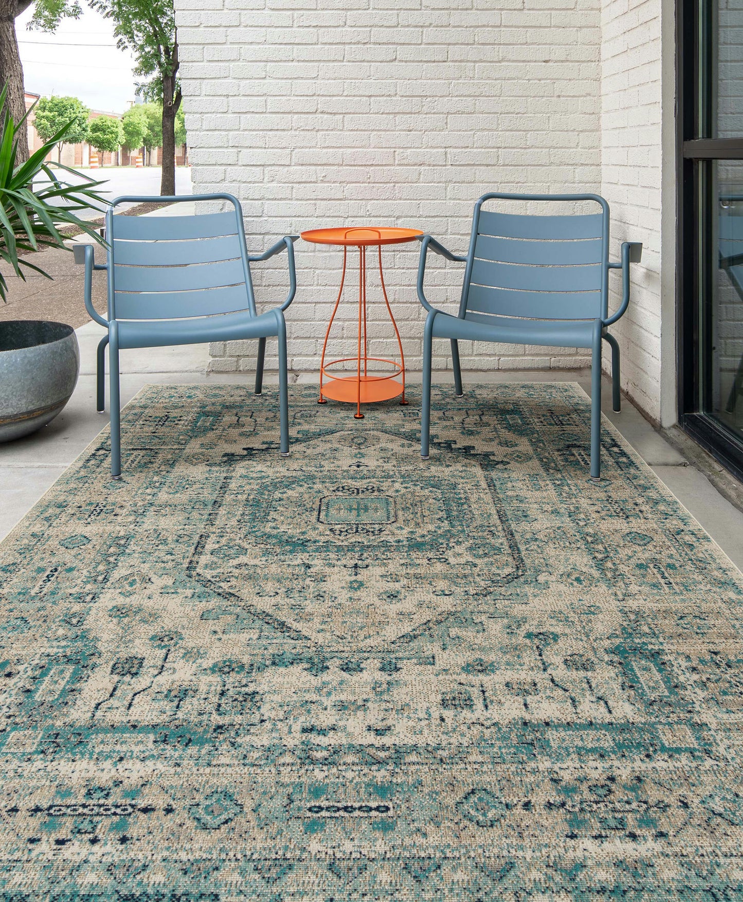 Kaleen Zuma Beach Collection Light Turquoise Area Rug 7'10" x 10'