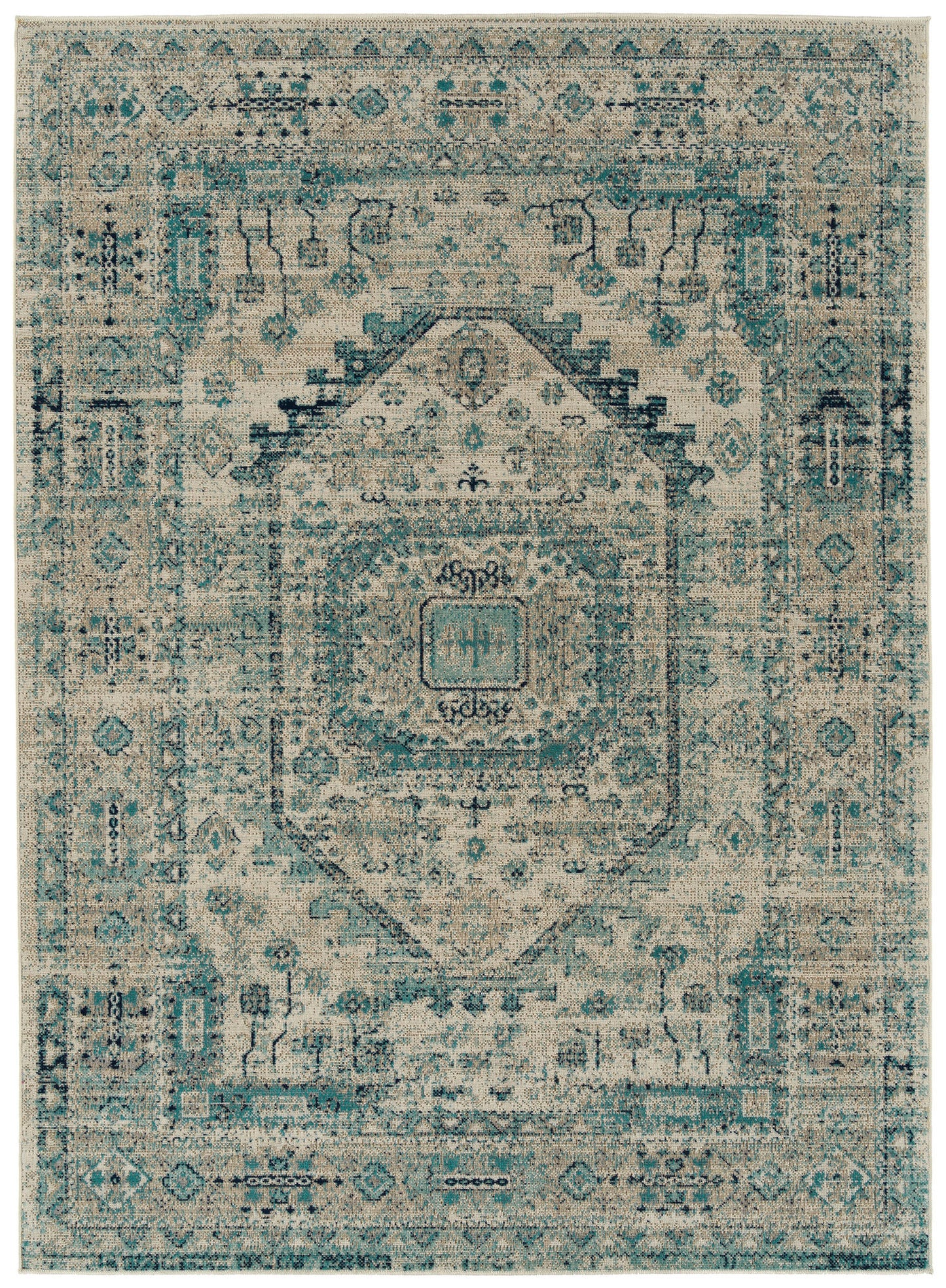 Kaleen Zuma Beach Collection Light Turquoise Area Rug 7'10" x 10'