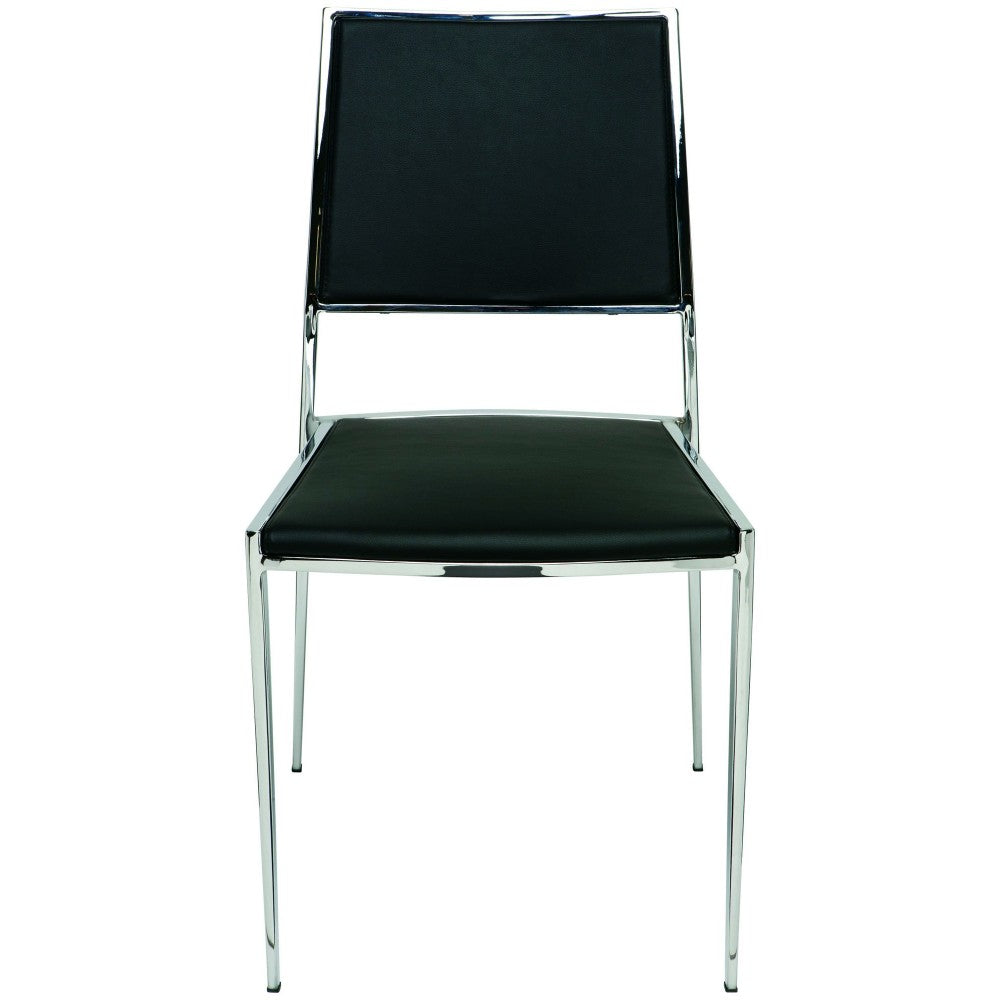 Aaron Black Naugahyde Dining Chair